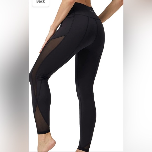 NWT-ONGASOFT High Waisted Yoga Pants for Women Running Workout Mesh Leggings. - Picture 4 of 11